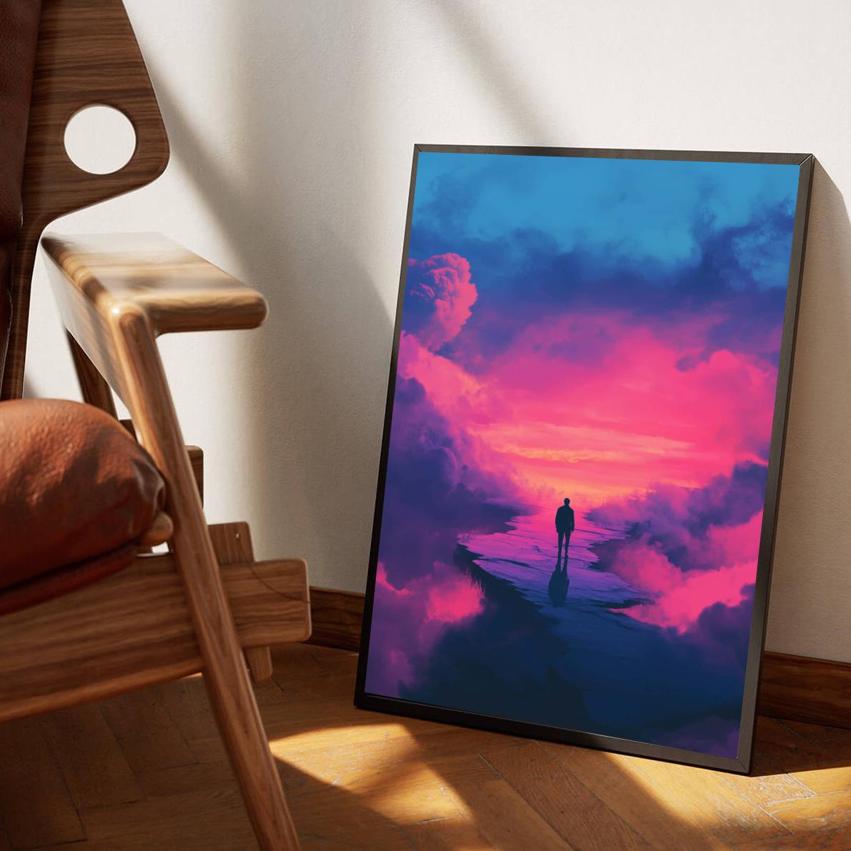 Man Fantasy Minimalist dans un intérieur