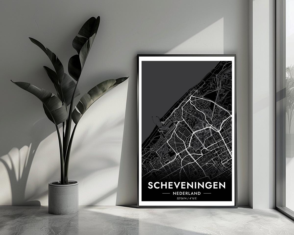 Scheveningen Zwart poster van 25 Artstreet