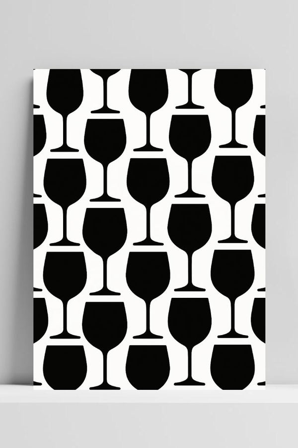 Wine Glasses Zwart-Wit poster