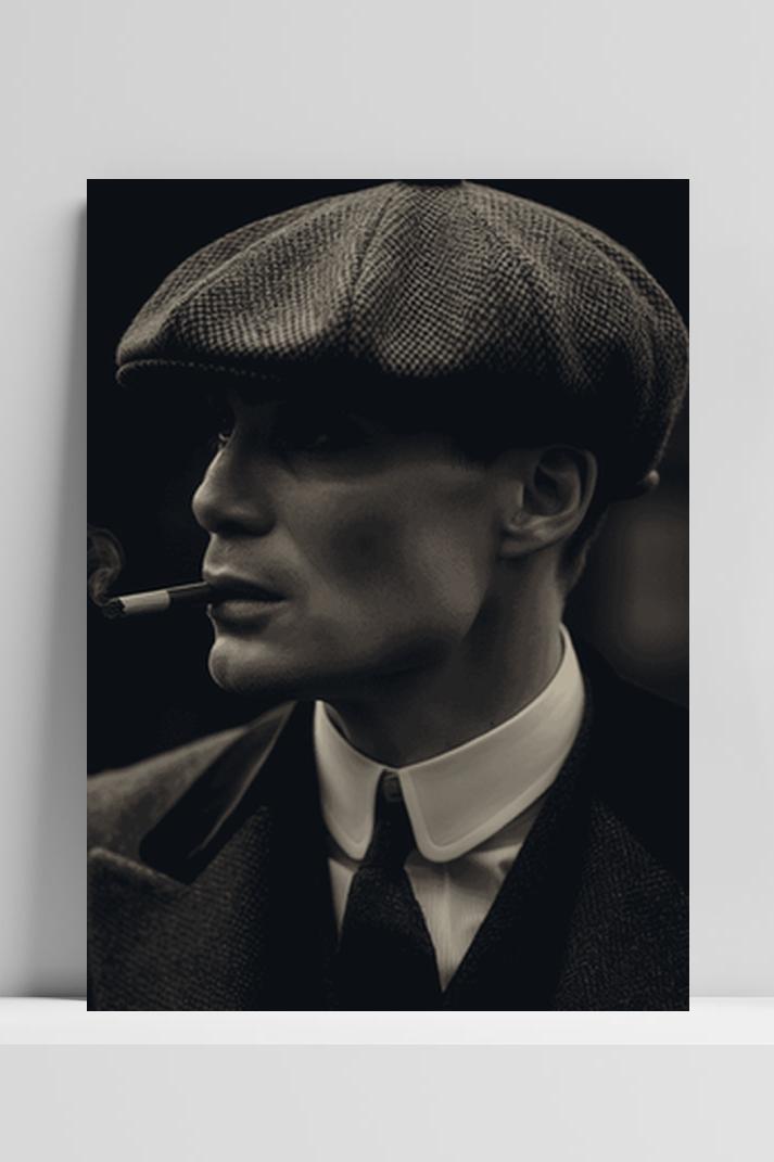 Thomas Shelby op 3mm aluminium dibond