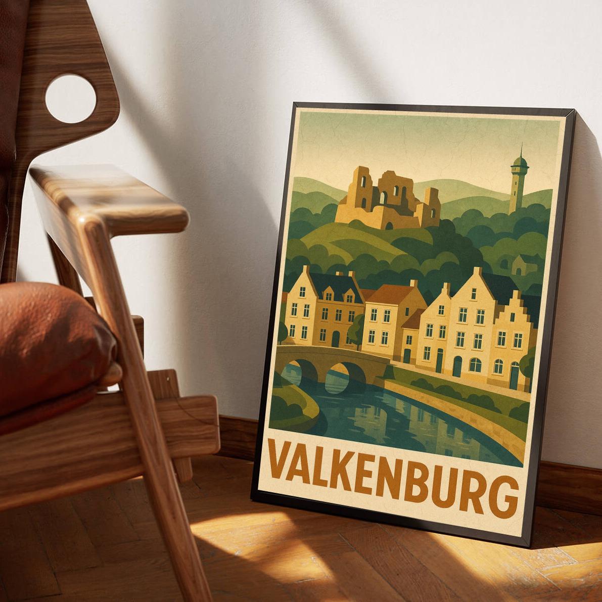 Valkenburg Text Vintage poster sfeerbeeld 3