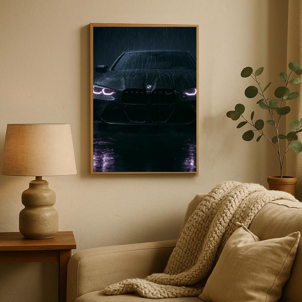 BMW Car Rain poster sfeerbeeld 2
