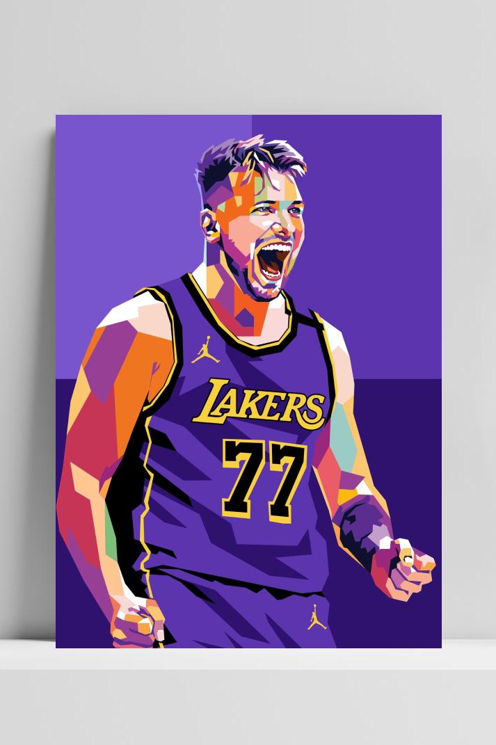 Luka Dončić op 3mm aluminium dibond