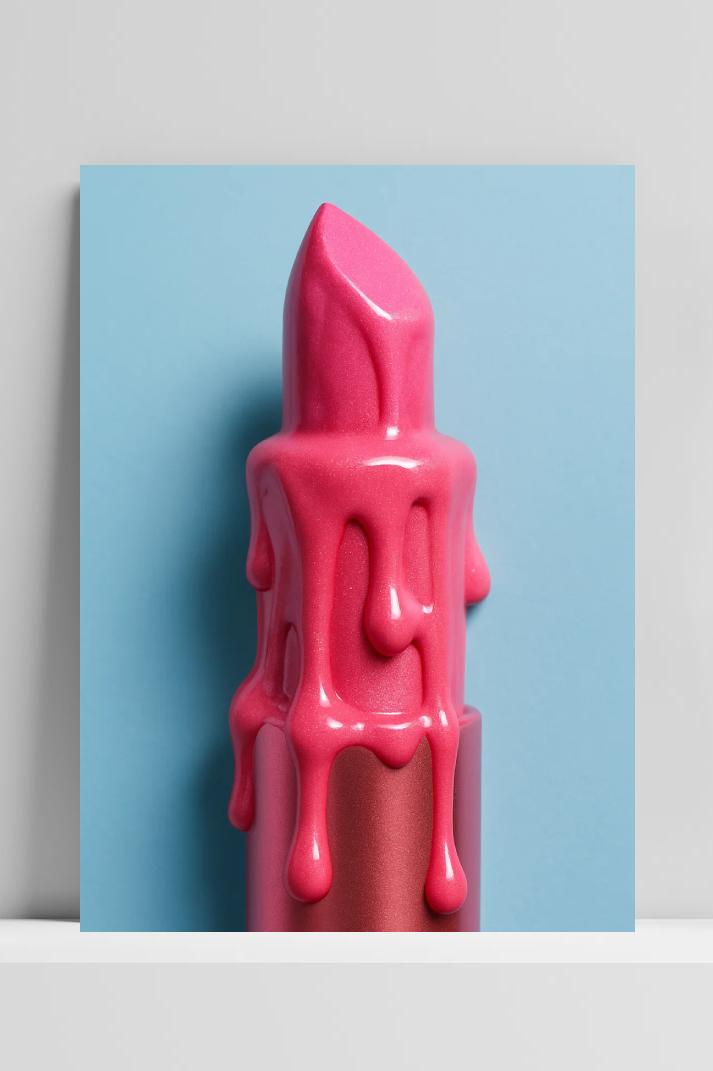 Melted Lipstick op 3mm aluminium dibond