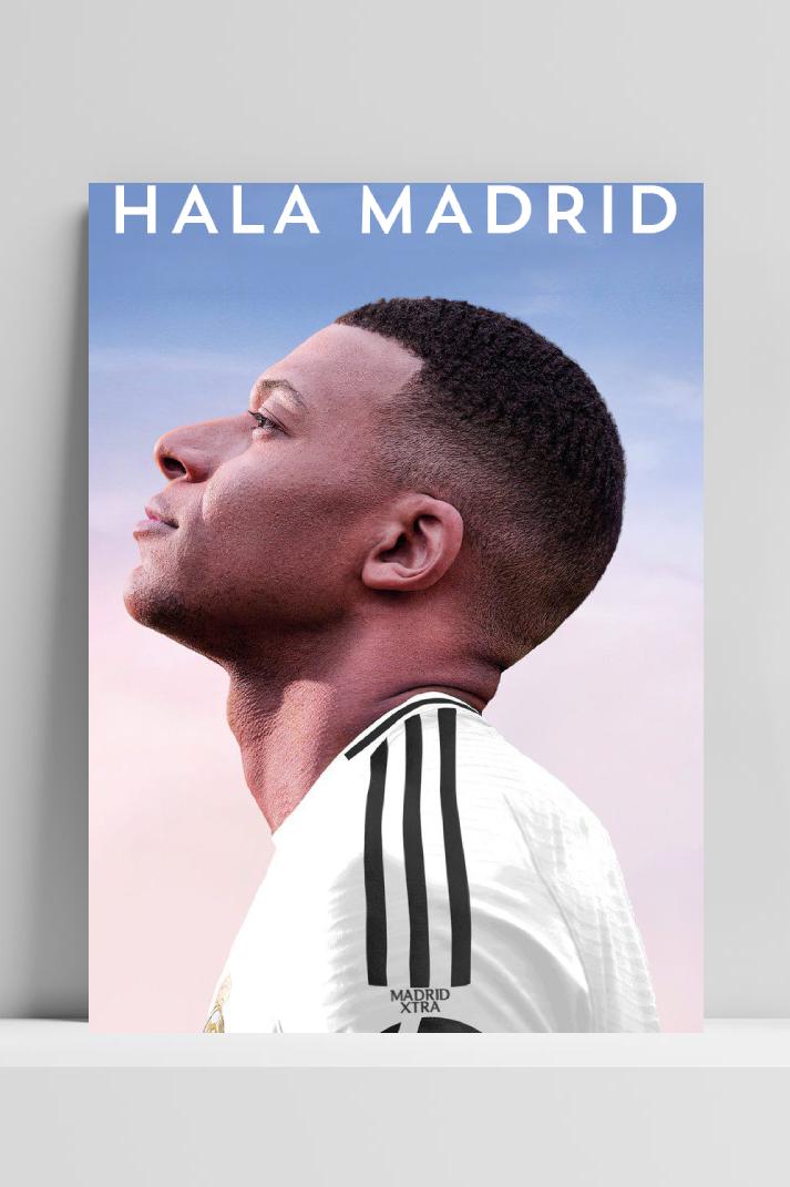 Mbappé Hala Madrid op 3mm aluminium dibond