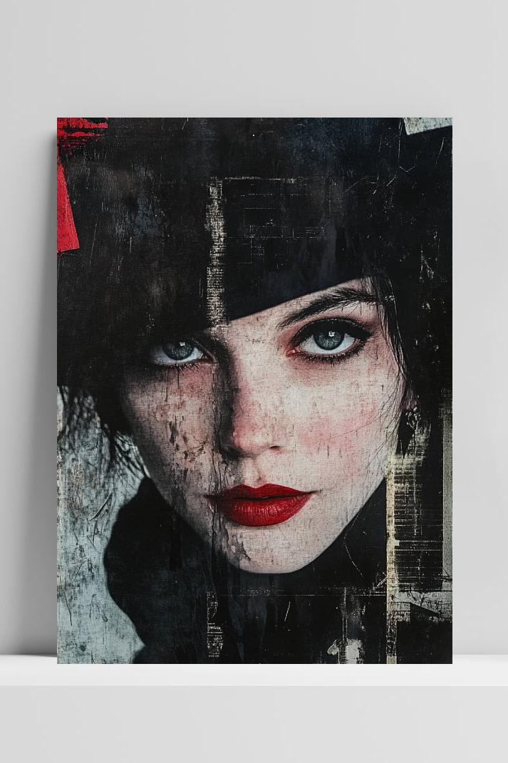 Vrouwenportret op 3mm aluminium dibond