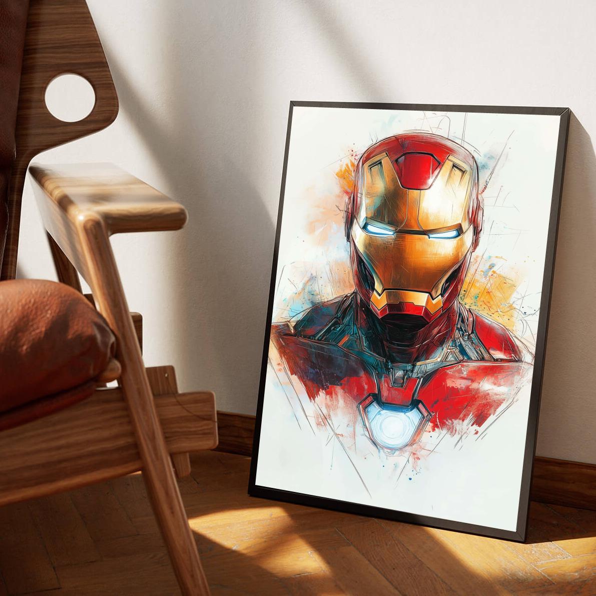 Iron Man Portrait Marvel dans un intérieur