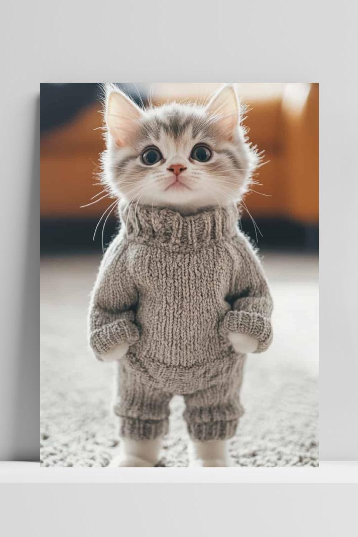 Kittens Trui op 3mm aluminium dibond