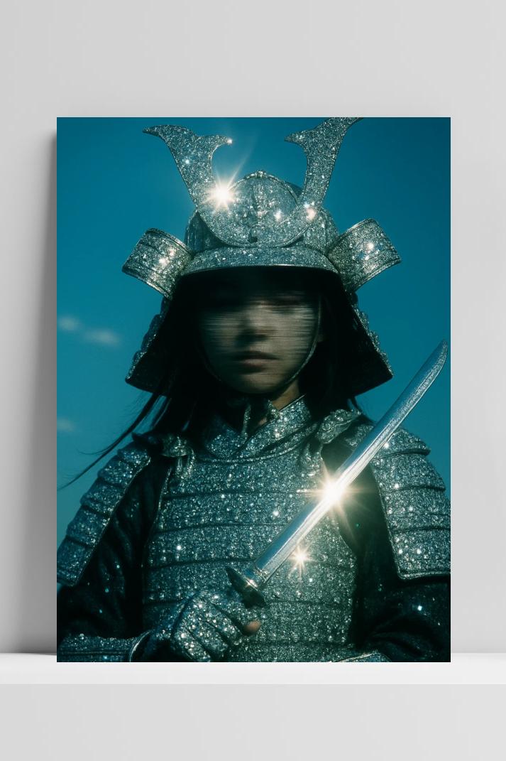 Samurai Warrior Diamond op 3mm aluminium dibond