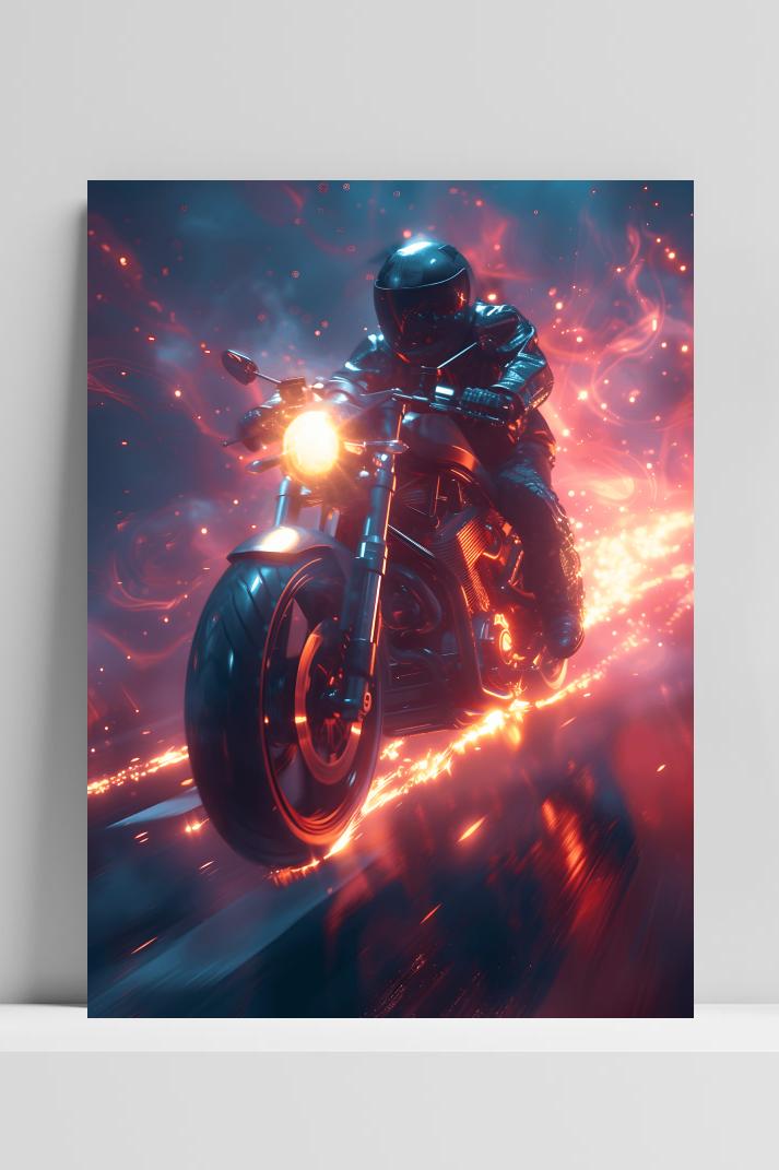 Biker Neon op 3mm aluminium dibond