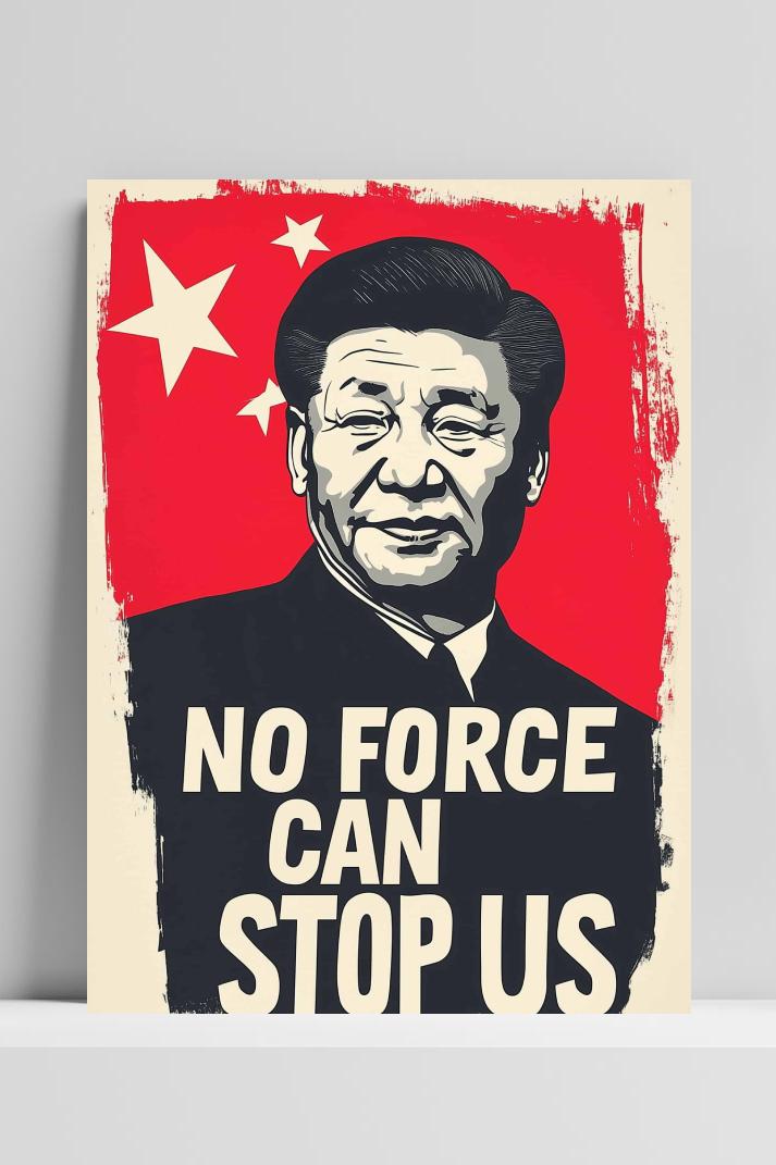 Xi Jinping op 3mm aluminium dibond