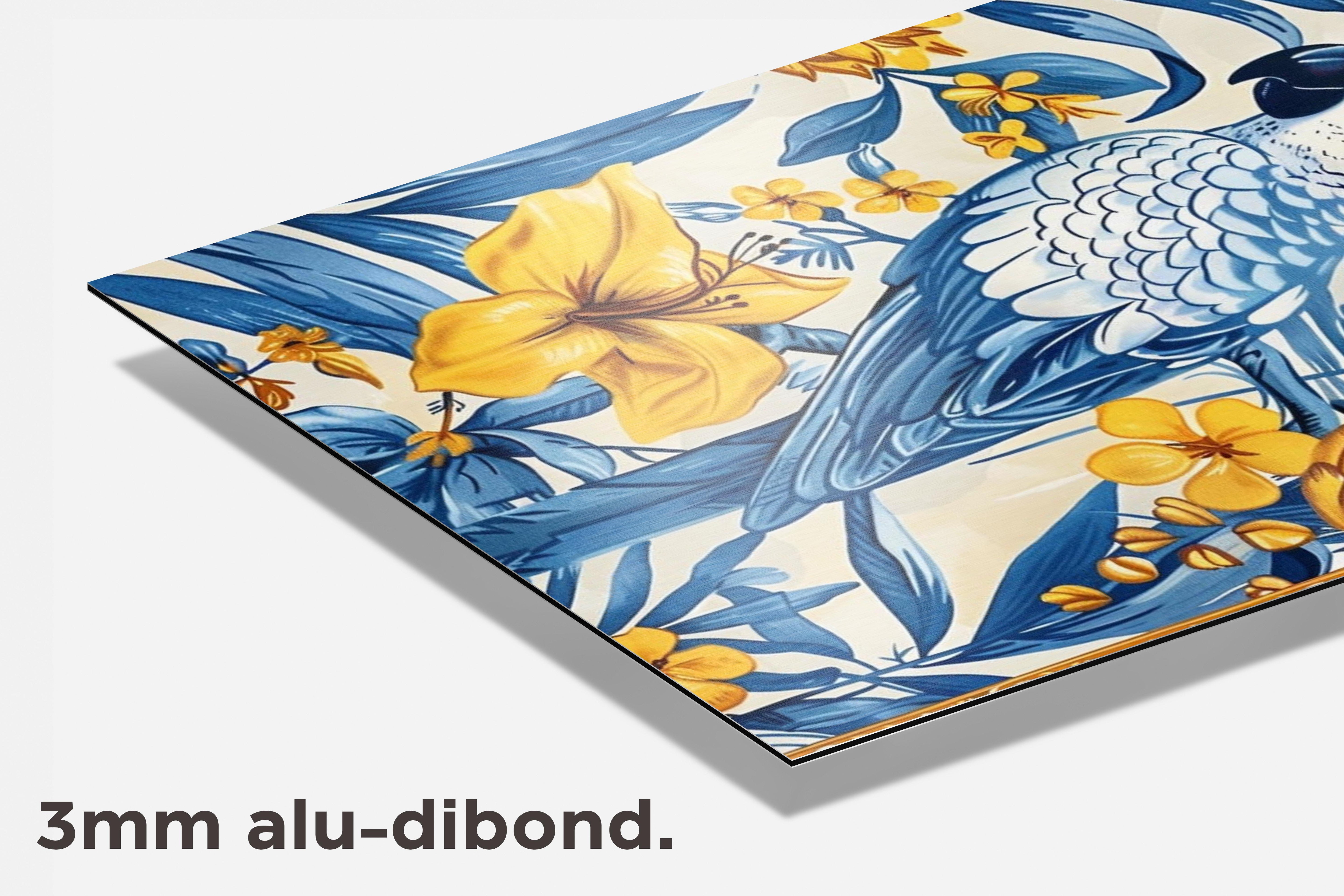 Papegaai dibond detail