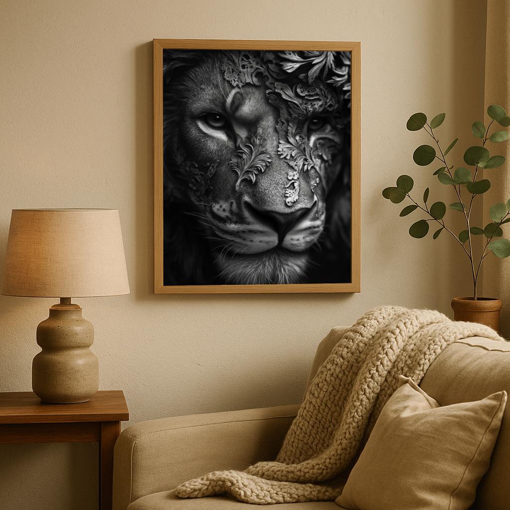 B&W Lion poster sfeerbeeld 1