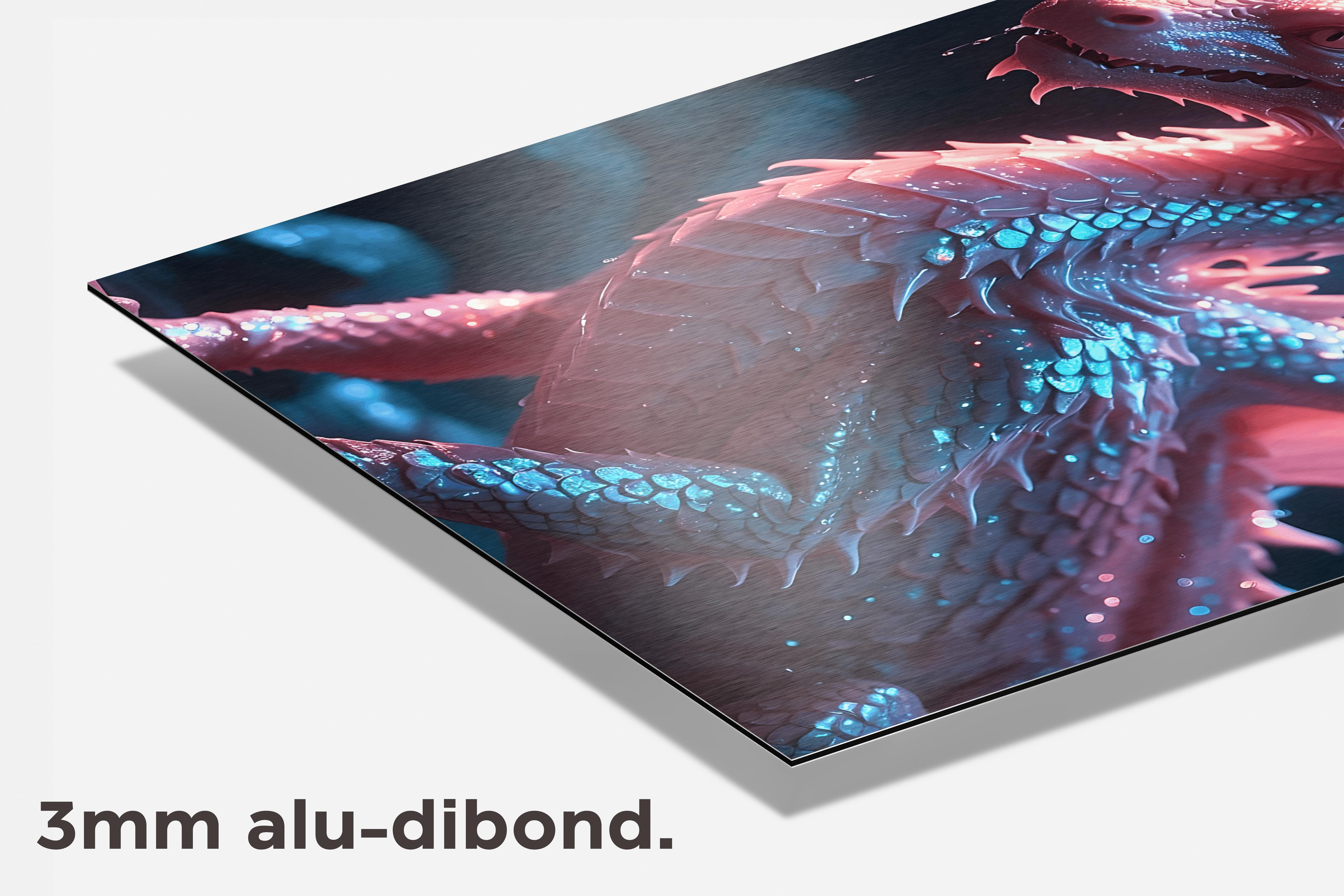 Roze Draak dibond detail