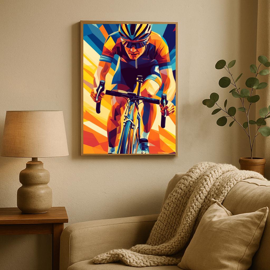 Cyclist Pop Art poster sfeerbeeld 2