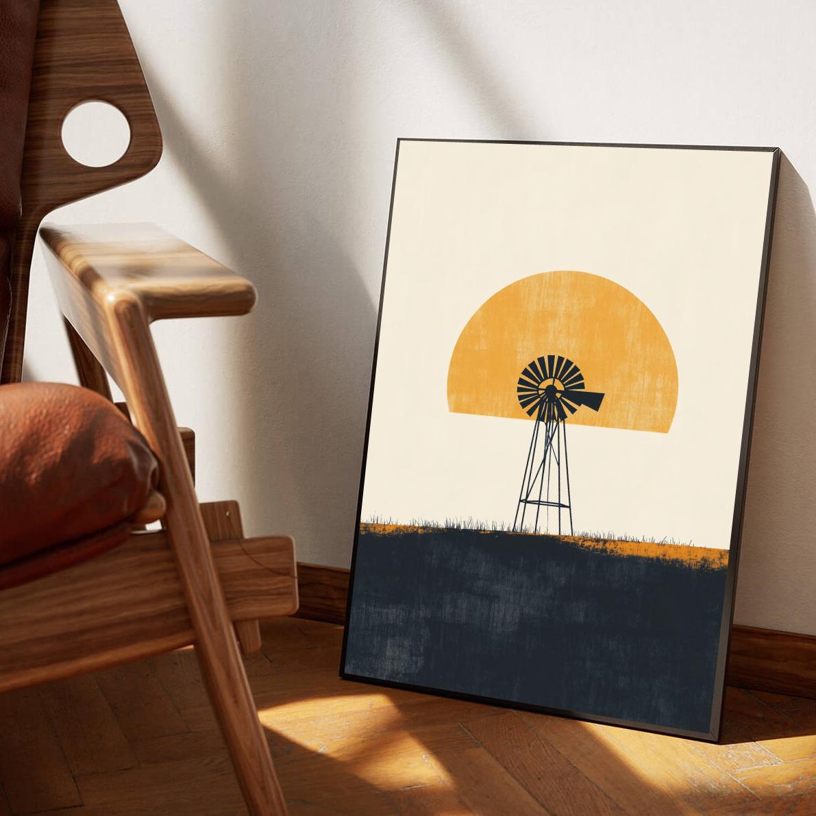 Windmill Minimalistic poster sfeerbeeld 1