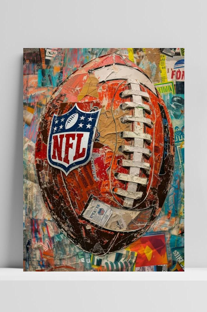 NFL Football op 3mm aluminium dibond
