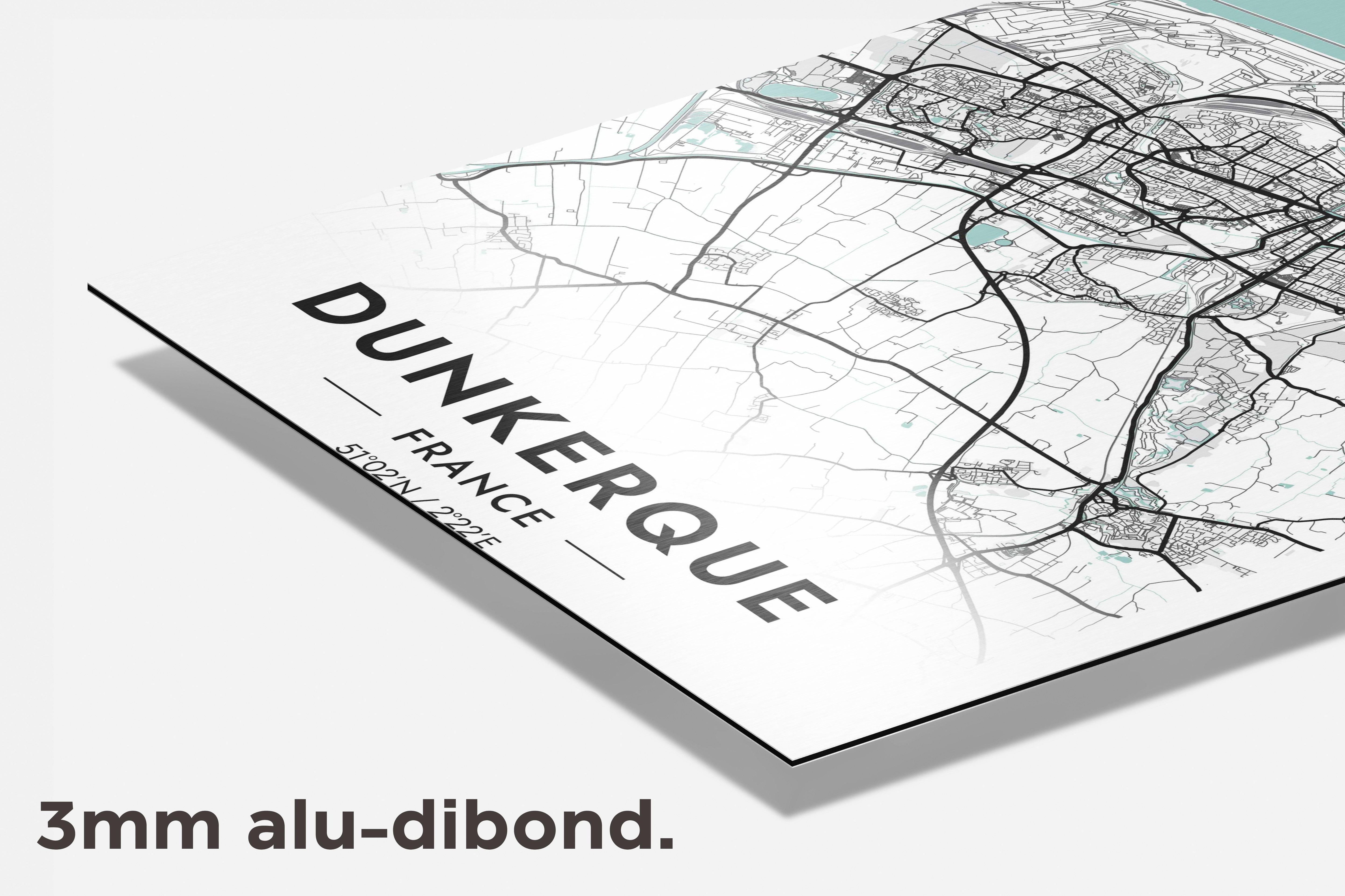 Duinkerke Kaart Frankrijk dibond detail