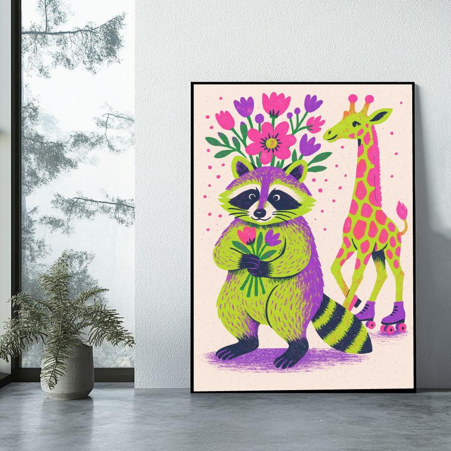 Raccoon Giraffe poster sfeerbeeld 1