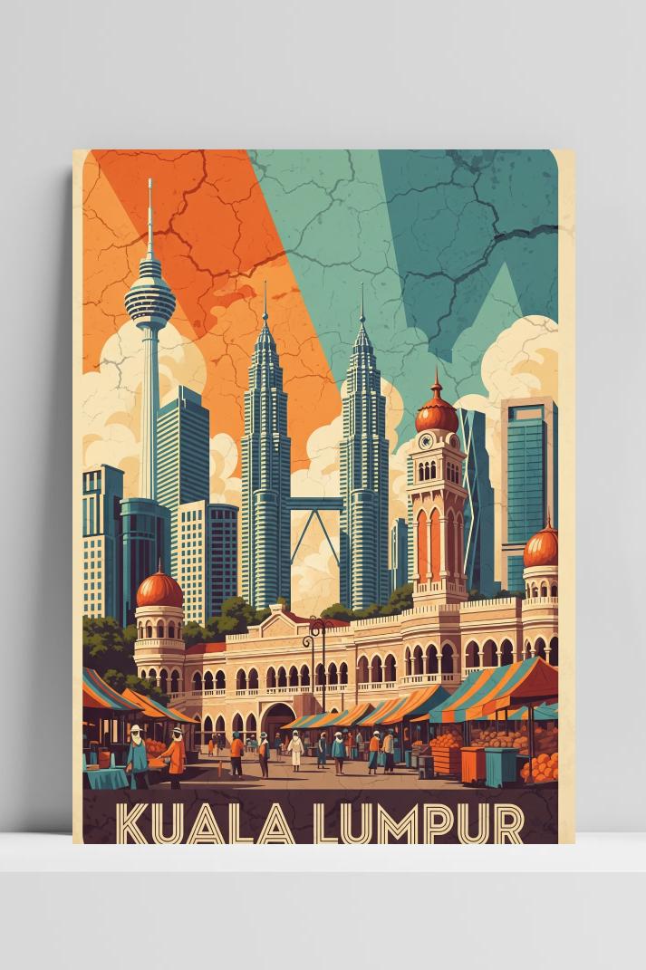 Kuala Lumpur Malaysia Text op 3mm aluminium dibond