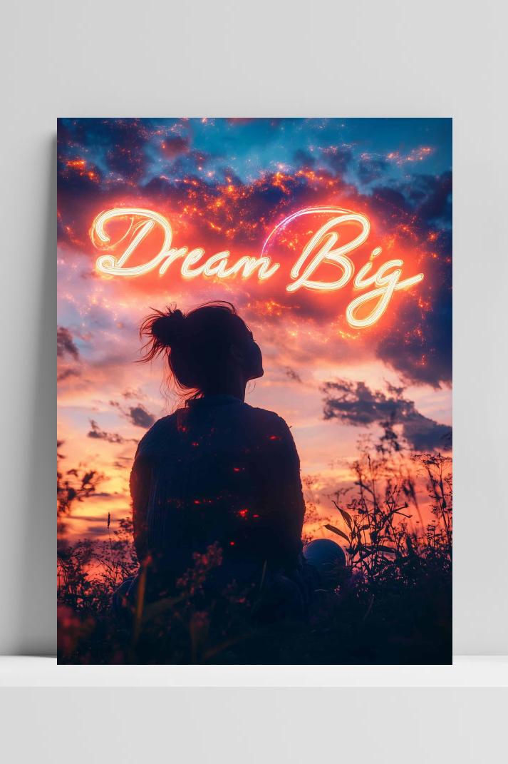 Dream Big op 3mm aluminium dibond