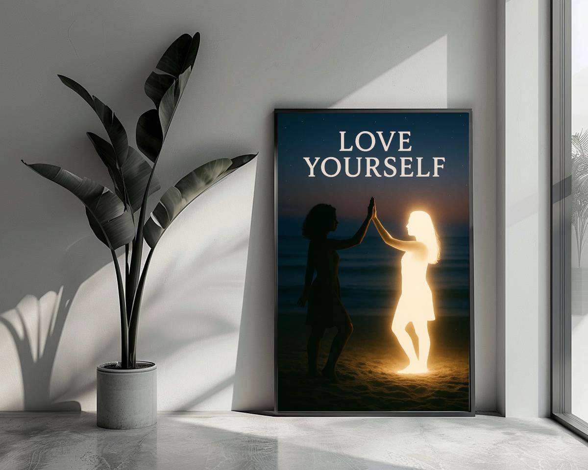 Love Yourself Text Quote poster van 25 Artstreet