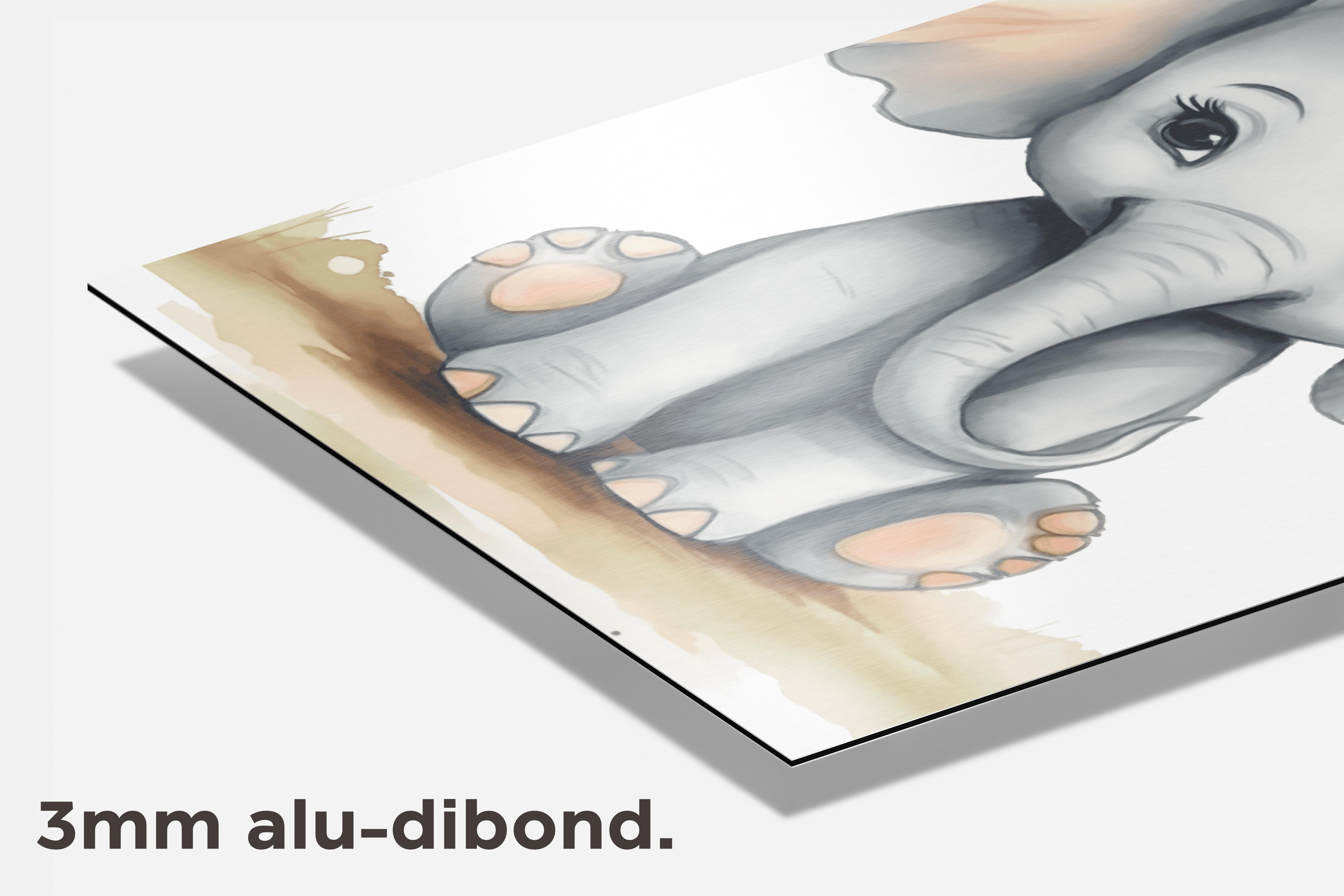 Baby Olifantje dibond detail