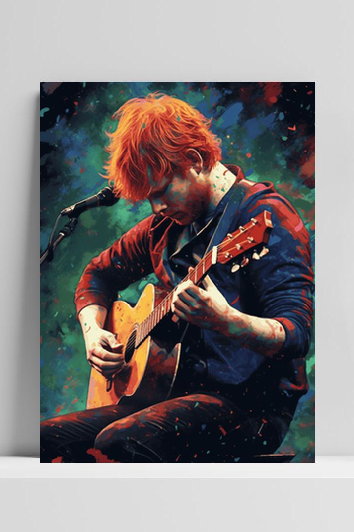 Ed Sheeran Portret op 3mm aluminium dibond