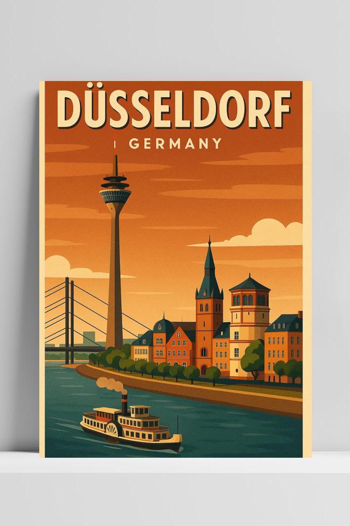 Düsseldorf Germany Art Text op 3mm aluminium dibond
