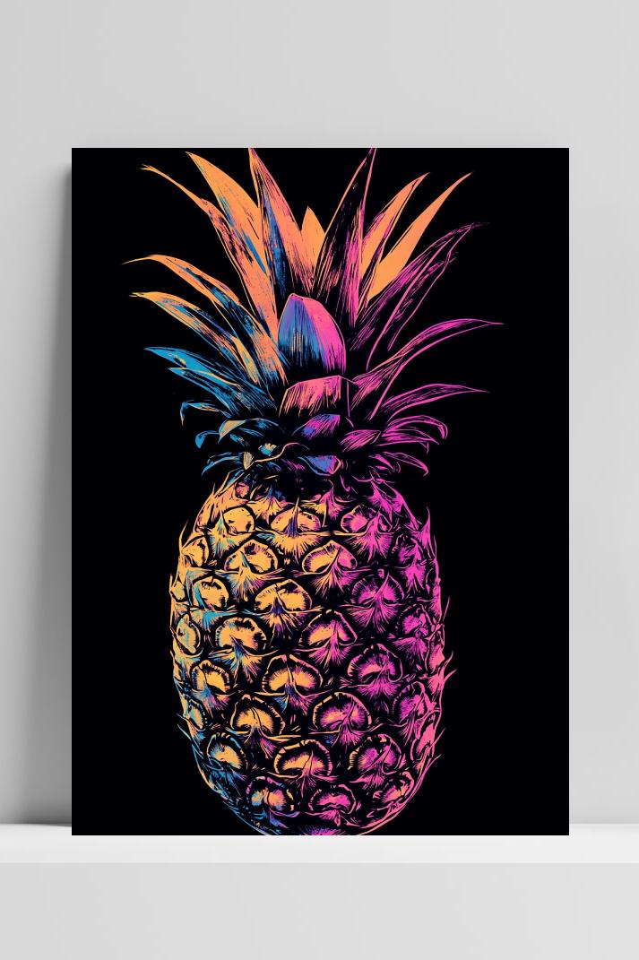 Pineapple op 3mm aluminium dibond