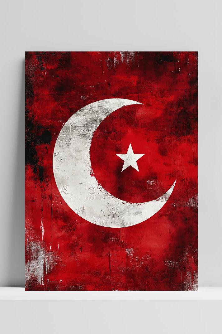 Turkije Vlag op 3mm aluminium dibond