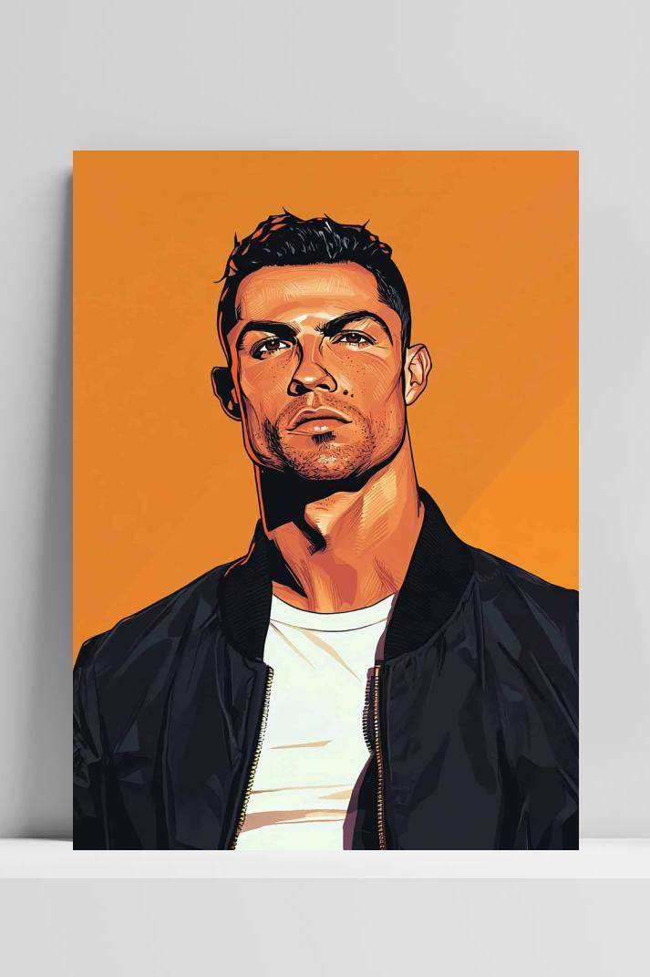 Cristiano Ronaldo op 3mm aluminium dibond