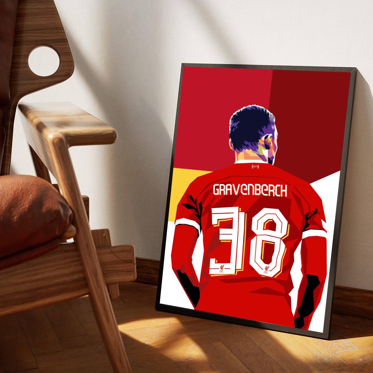 Ryan Gravenberch Pop Art poster sfeerbeeld 1