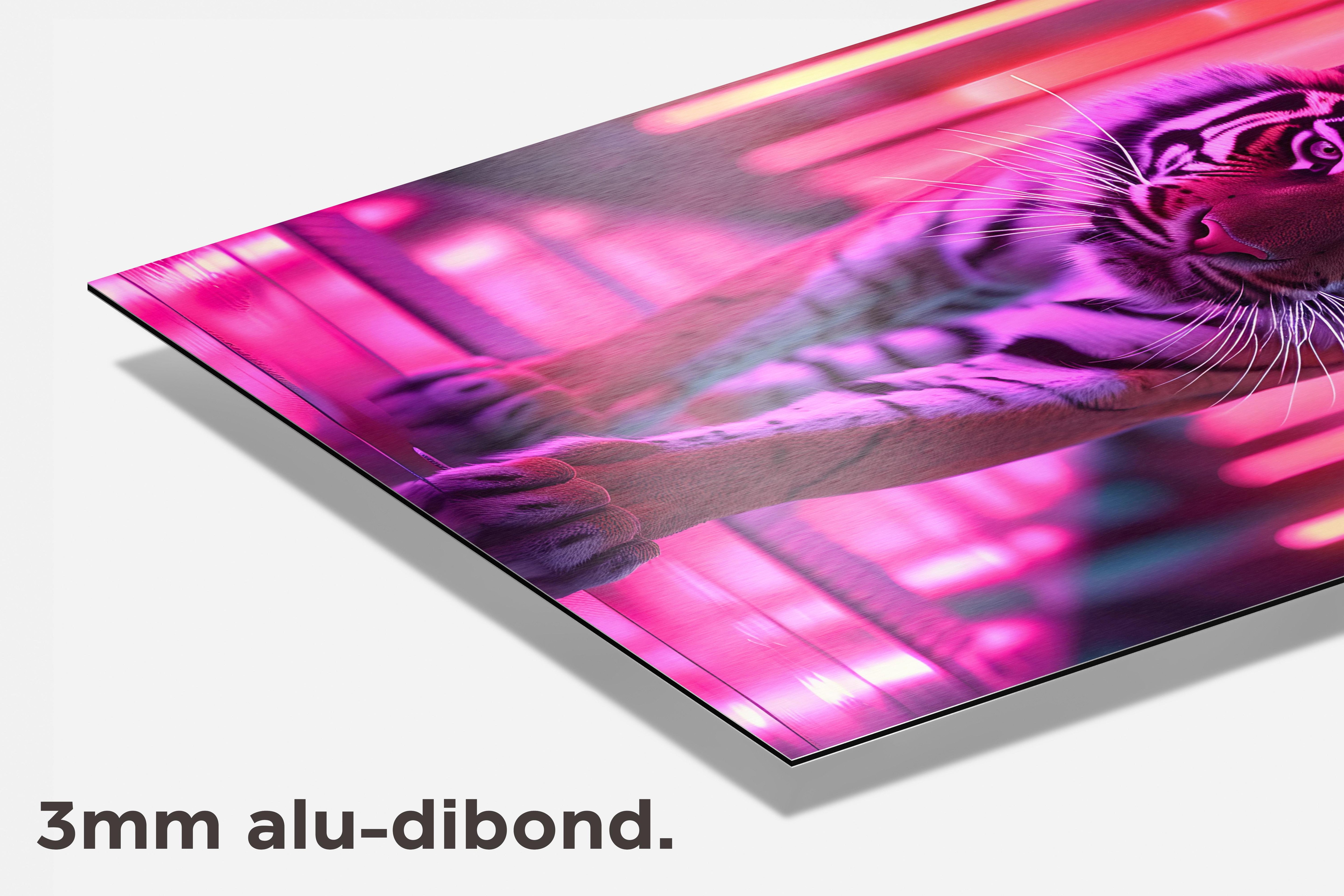 Tijger Neon dibond detail