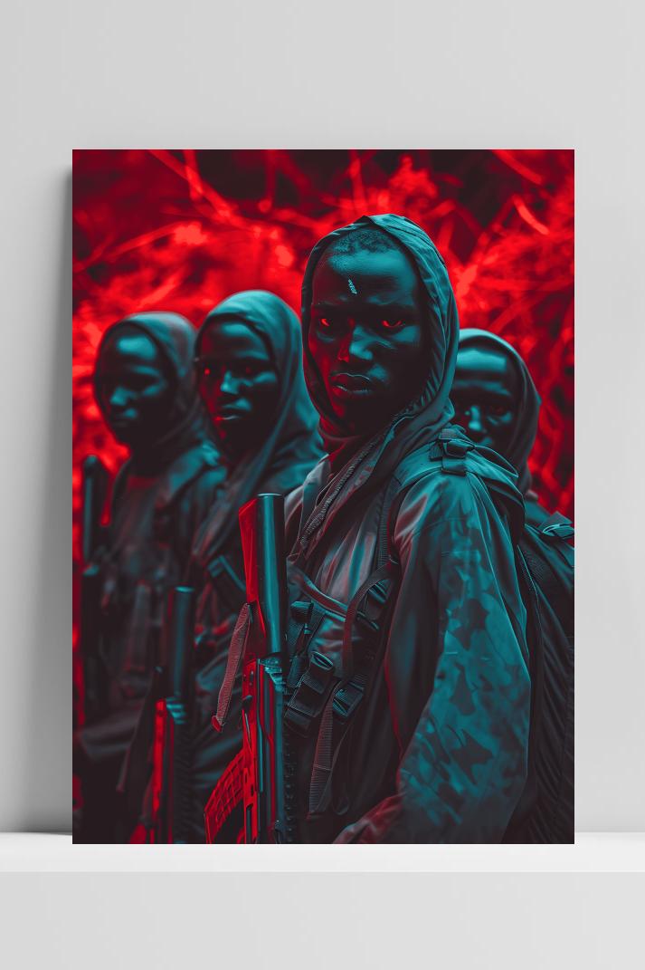 Rode Rebellen op 3mm aluminium dibond