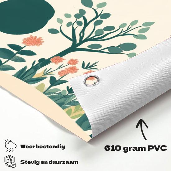 Tuinposter Natuur Pastel materiaal-detail: 610 grams weerbestendig PVC-doek