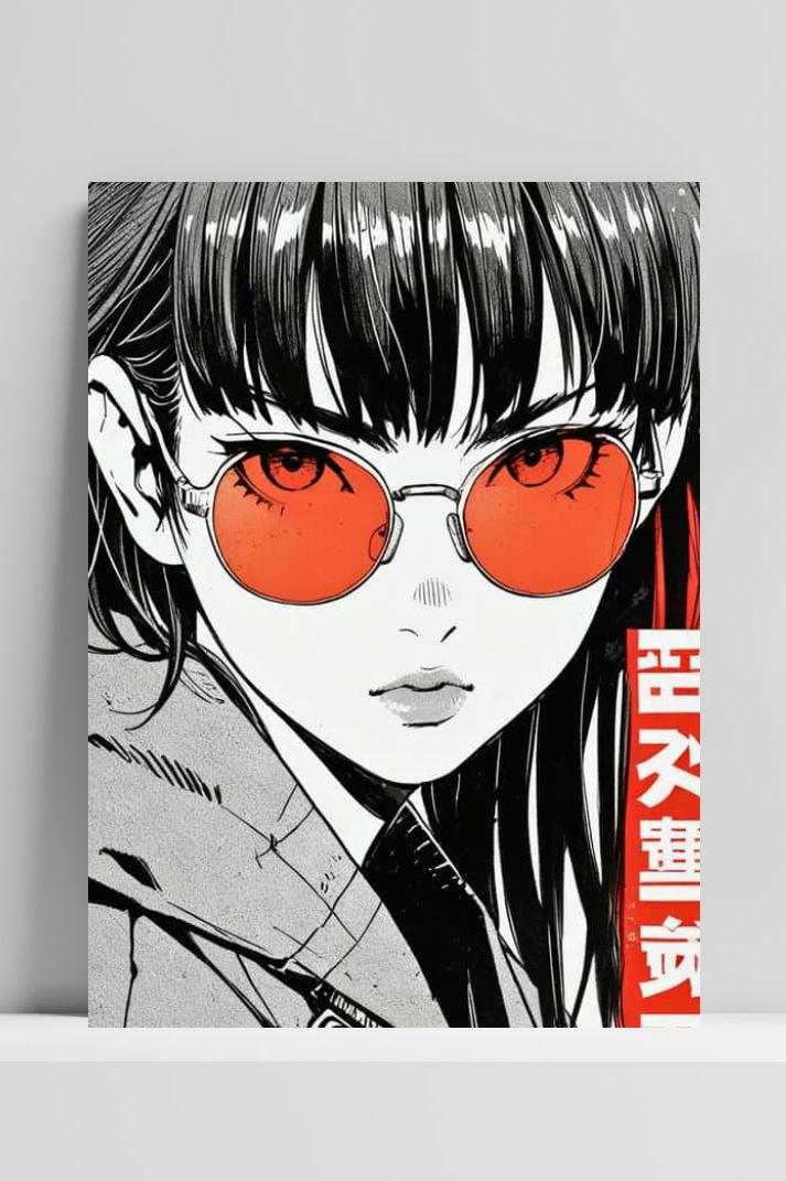 Girl Manga Text op 3mm aluminium dibond