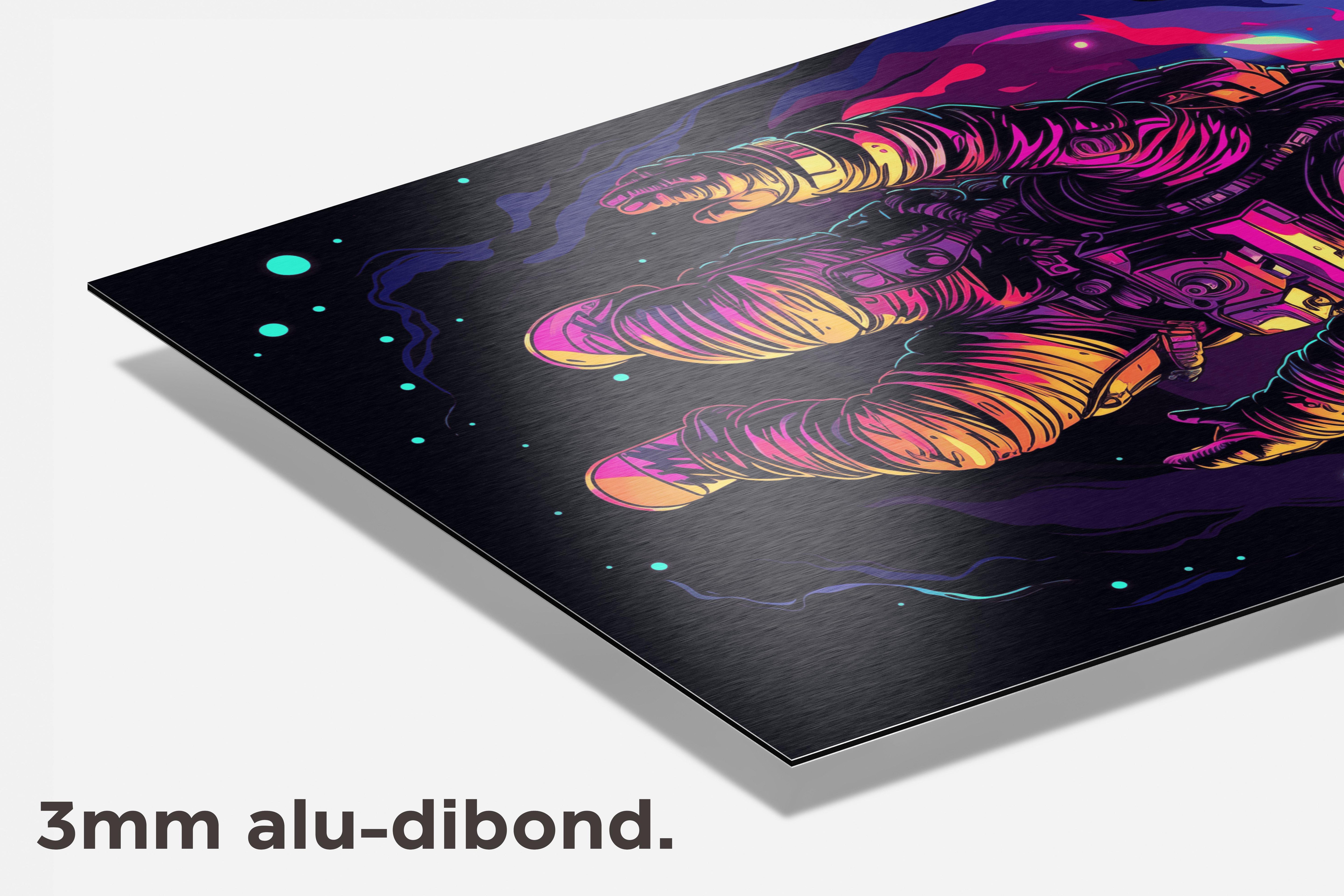 Astronaut Heelal dibond detail