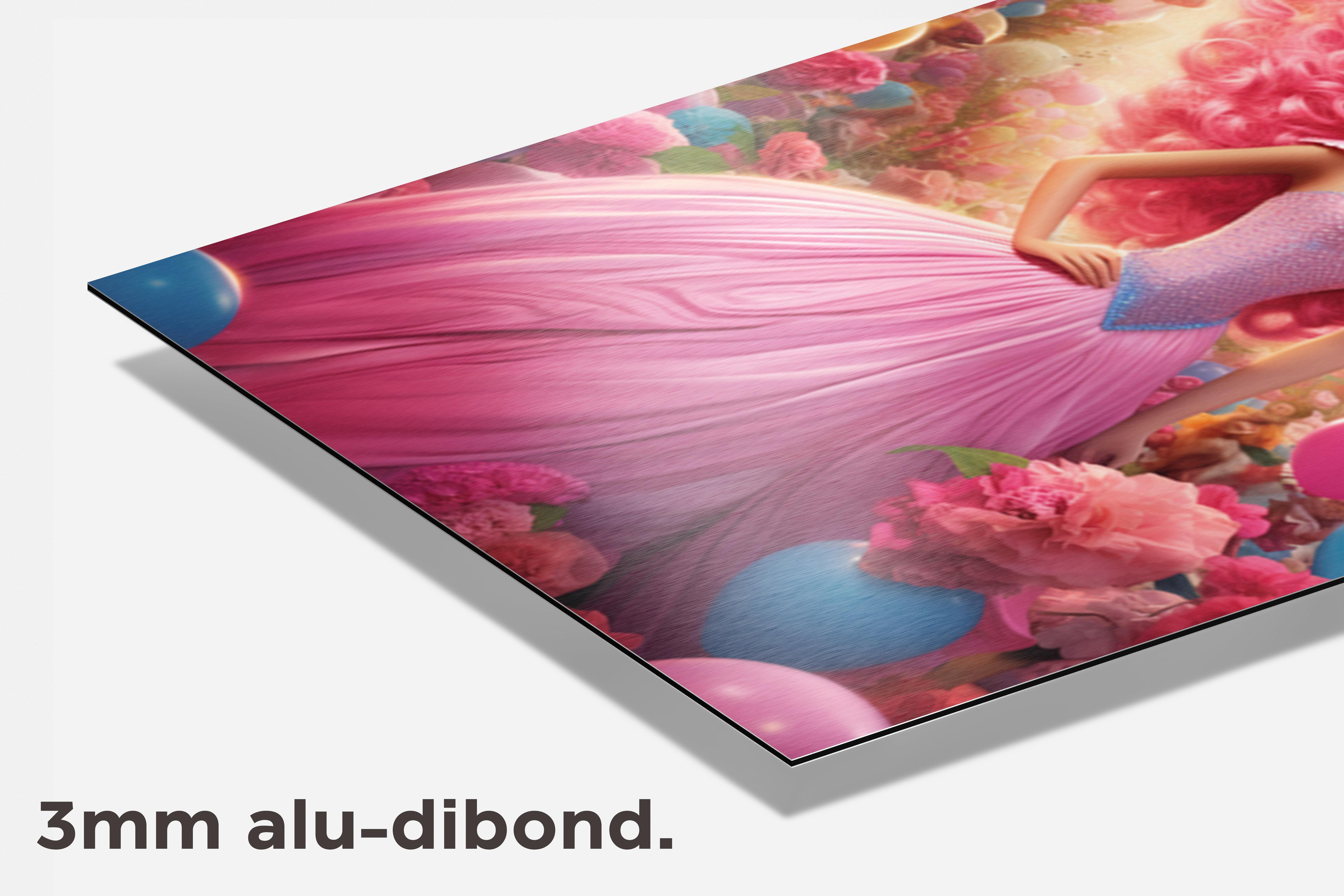 Pop Roze Haar dibond detail