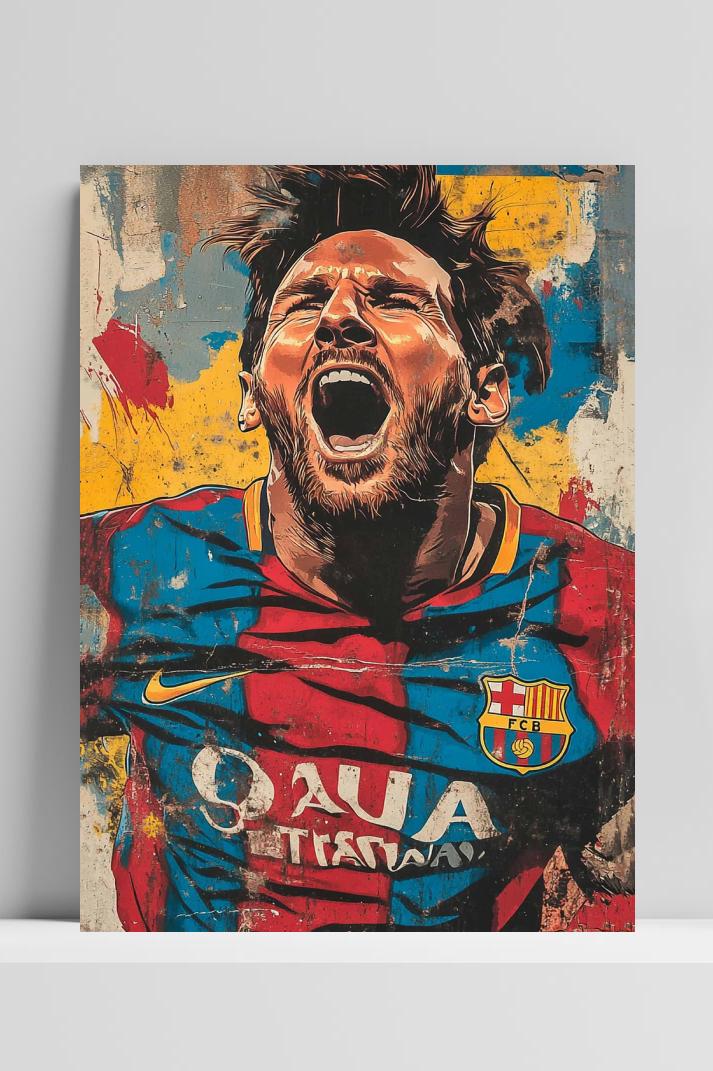 Lionel Messi op 3mm aluminium dibond
