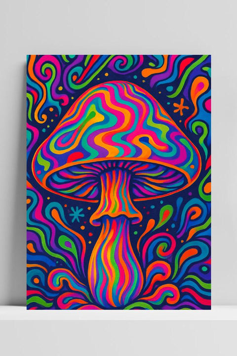 Affiche Mushroom Trip Psychedelic Neon