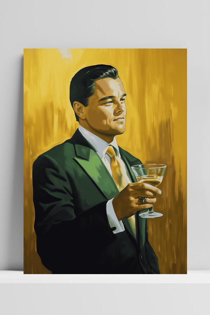 Leonardo DiCaprio Poster op 3mm aluminium dibond
