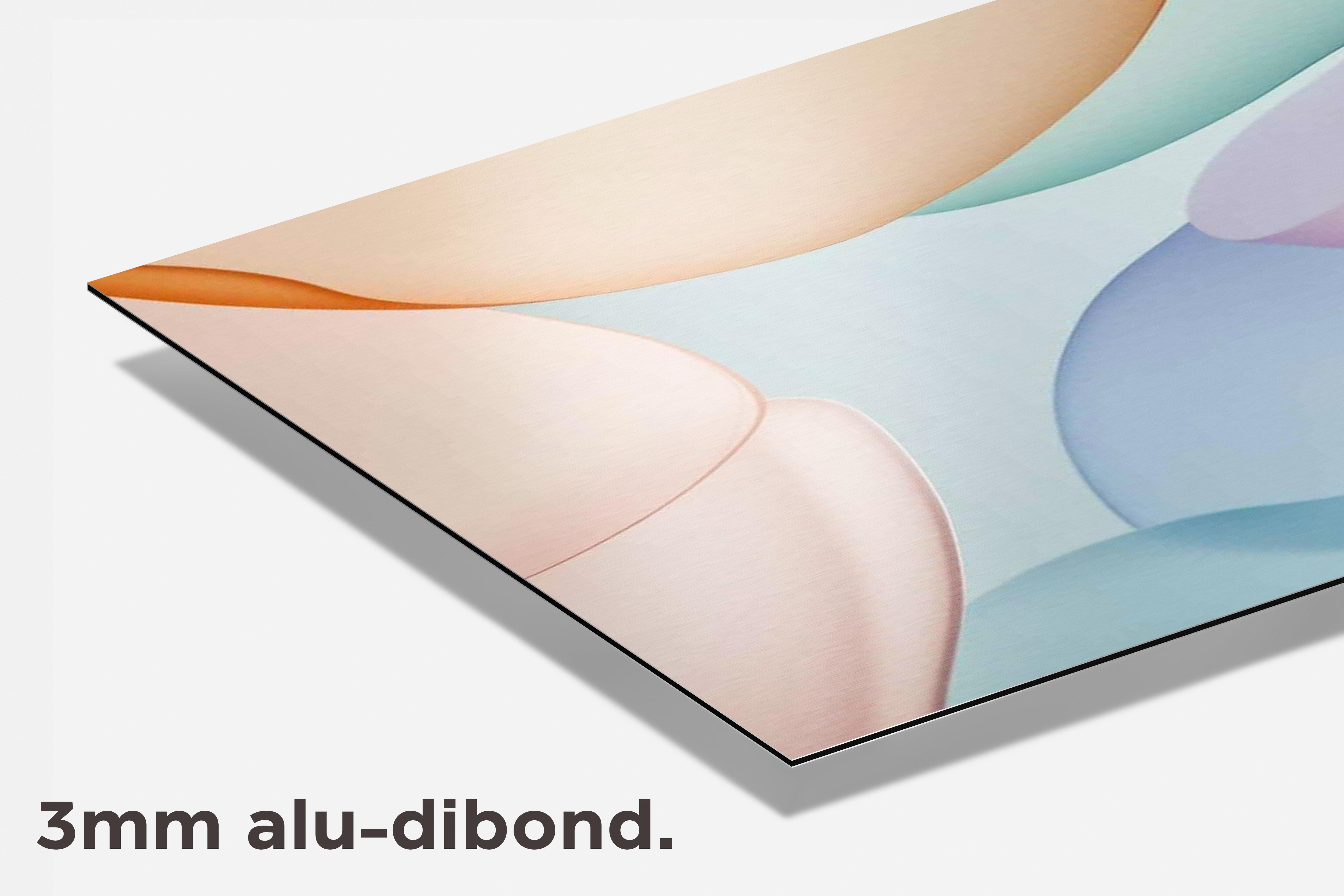 Abstract Groen Oranje dibond detail