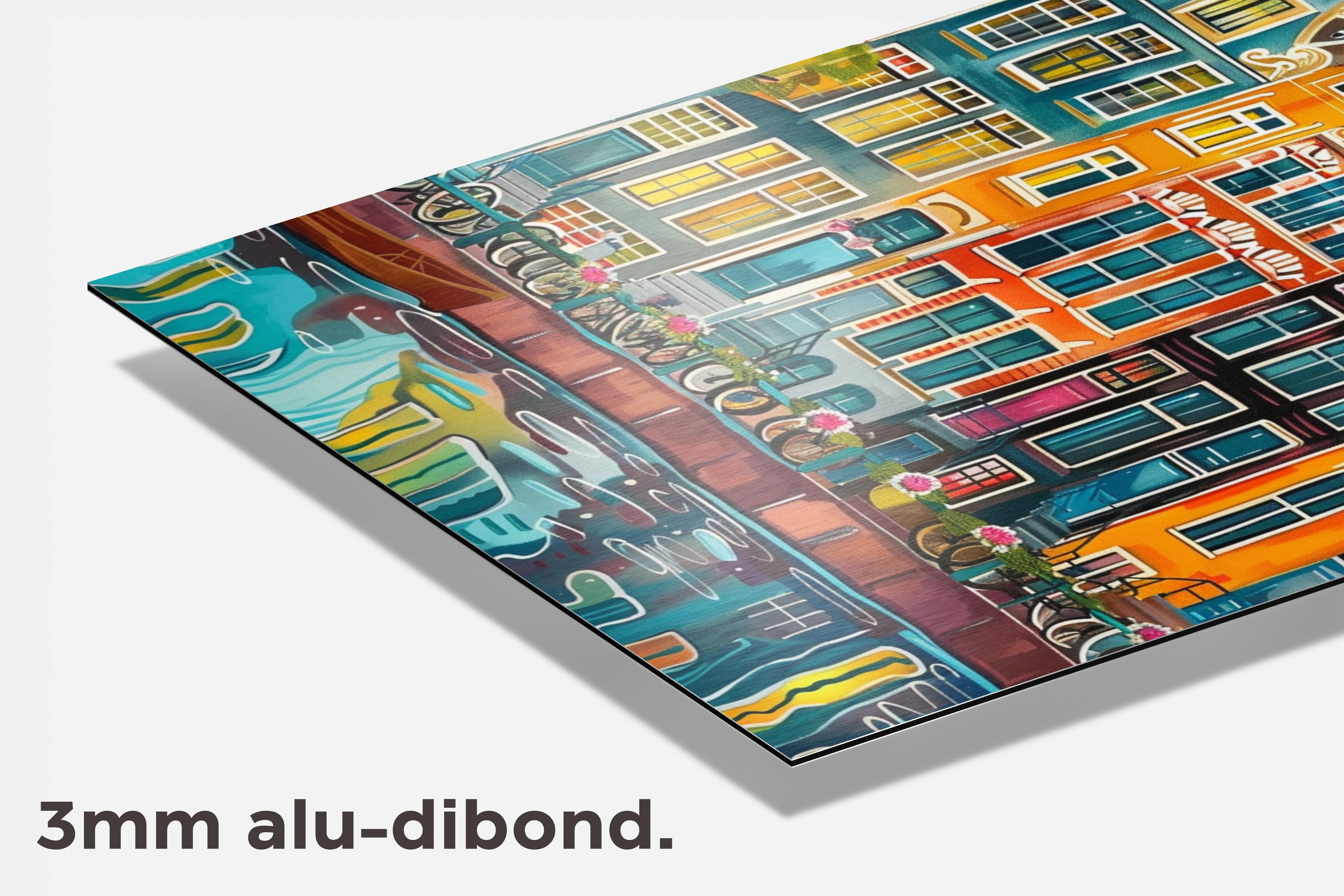 Amsterdamse huizen dibond detail