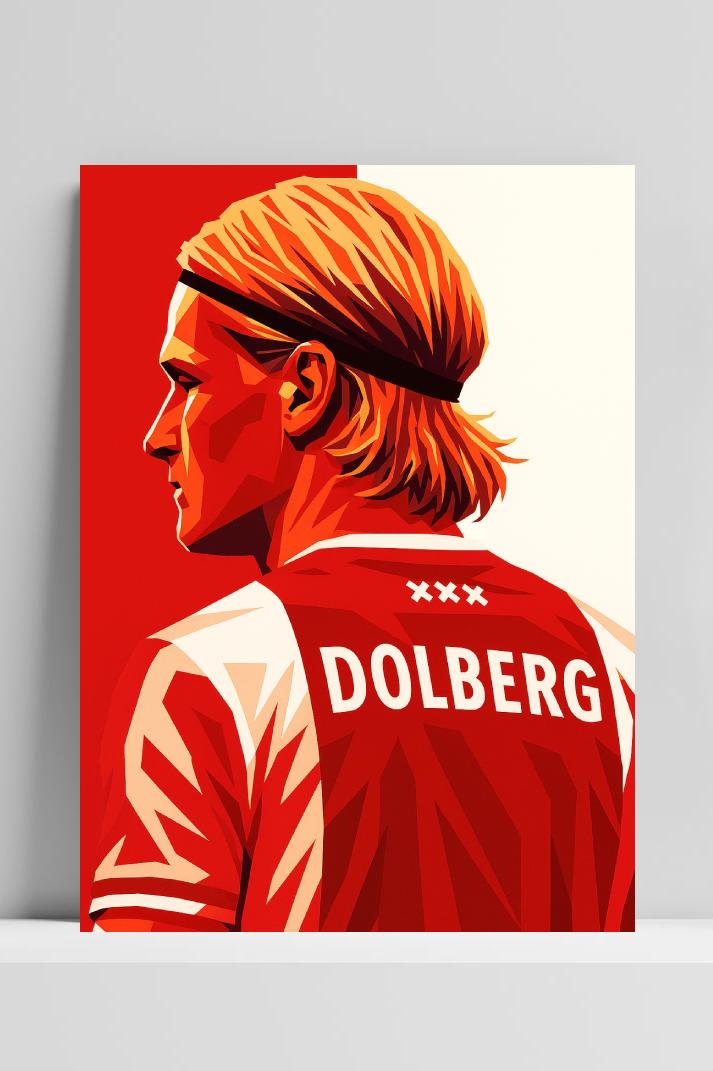 Kasper Dolberg Pop Art poster van 25 Artstreet