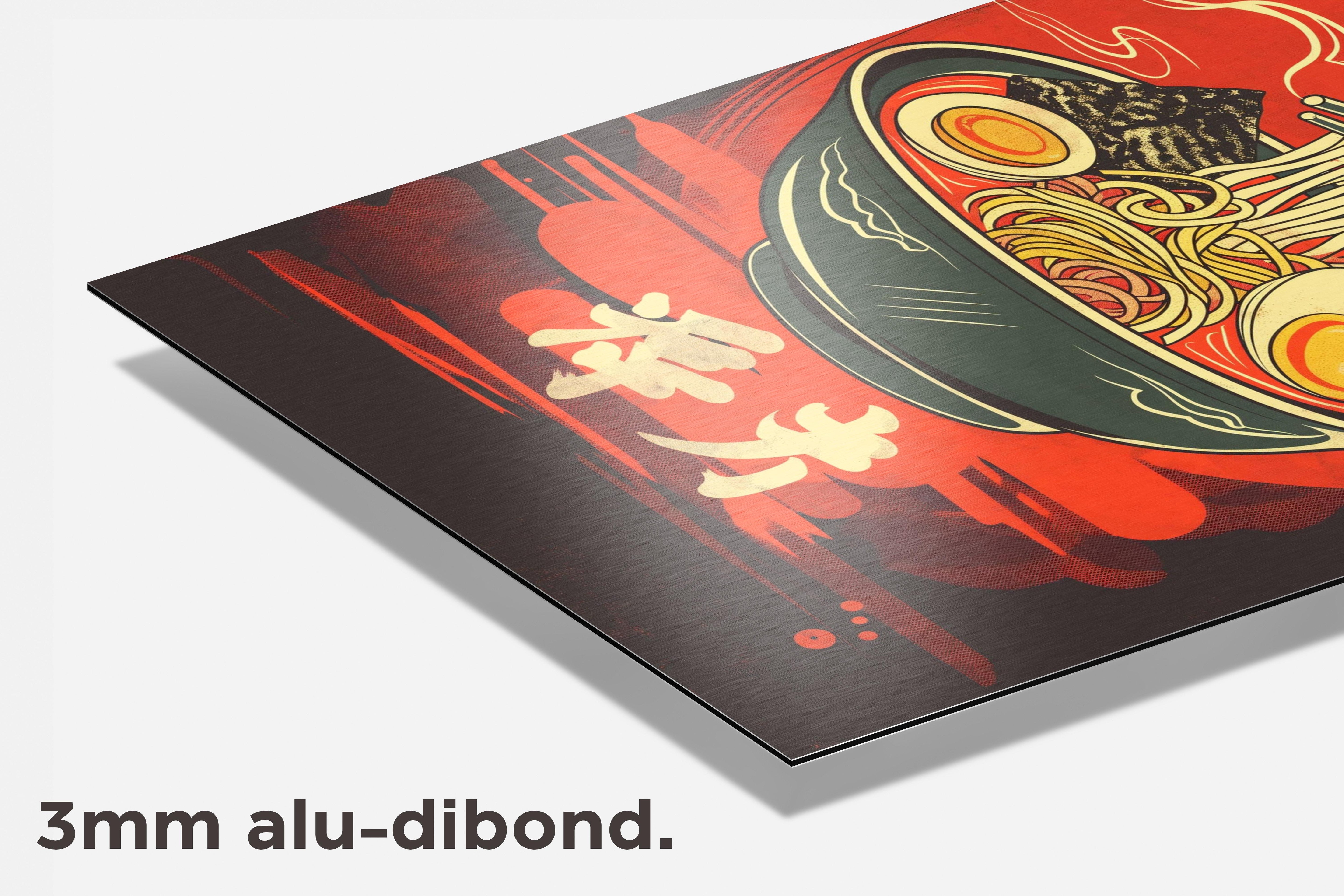 Retro Ramen Rood dibond detail