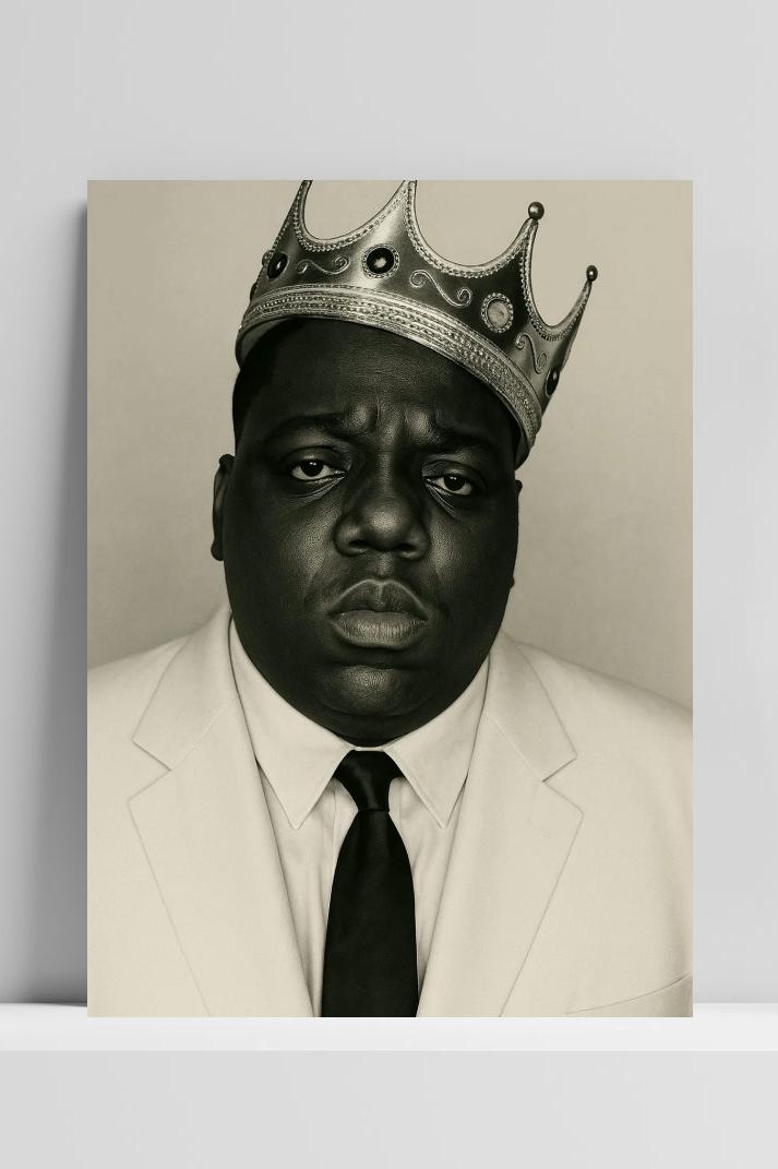 Biggie Crown Portrait op 3mm aluminium dibond