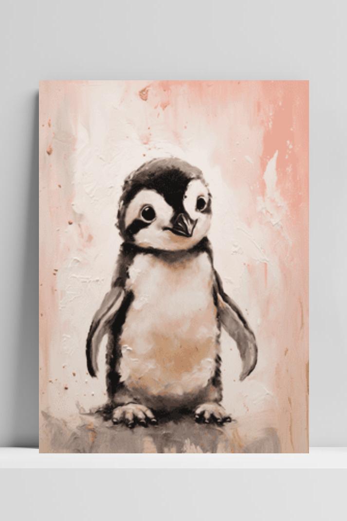 Pinguin Baby op 3mm aluminium dibond