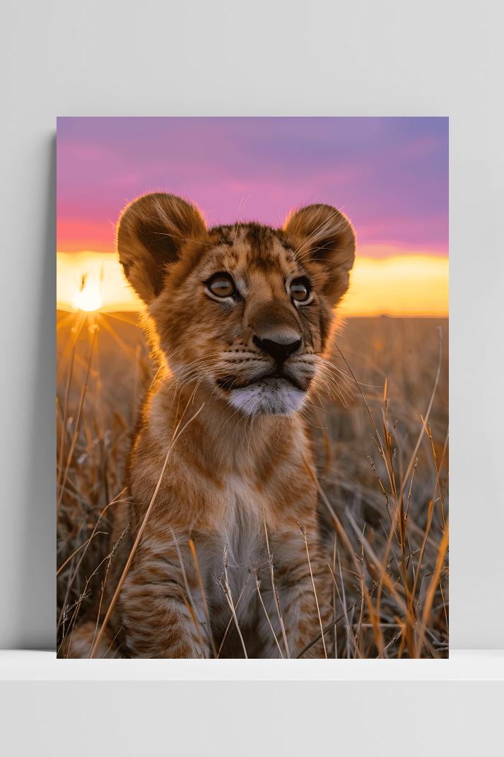 Leeuwenwelp op 3mm aluminium dibond