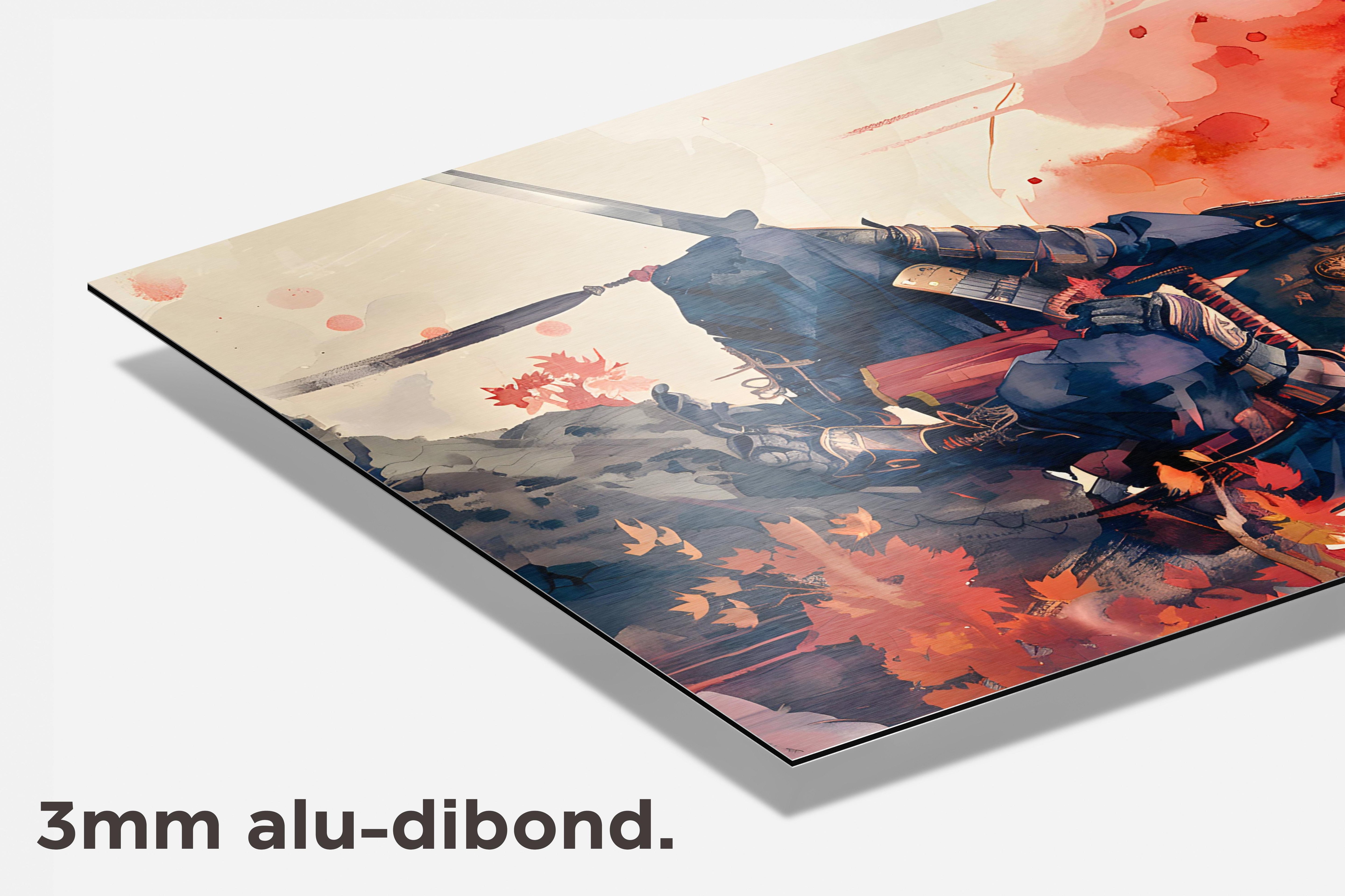 Aquarel Aap Krijger dibond detail